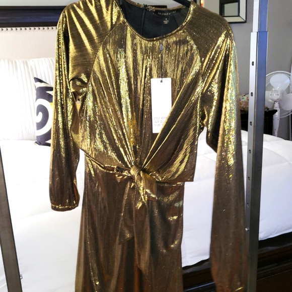 Dance & Marvel Gold Metallic Dress - Picture 1 of 2